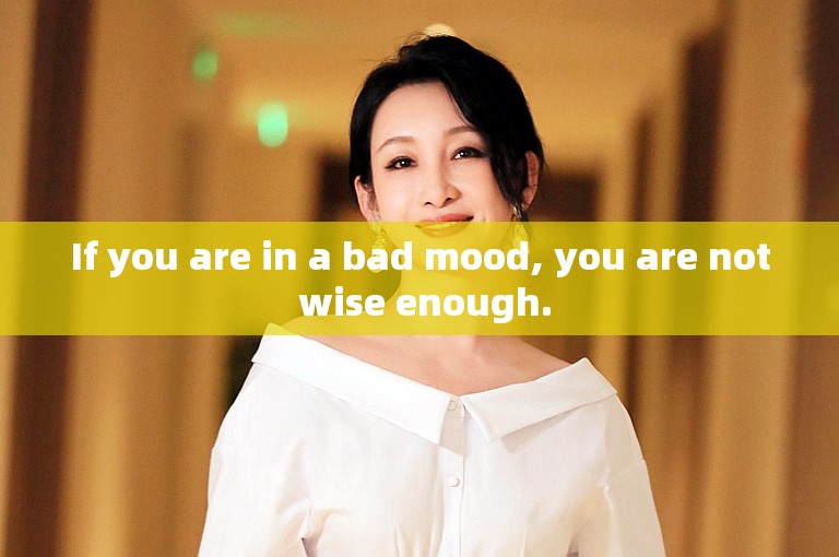 If you are in a bad mood, you are not wise enough.