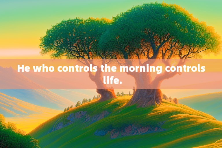 He who controls the morning controls life.