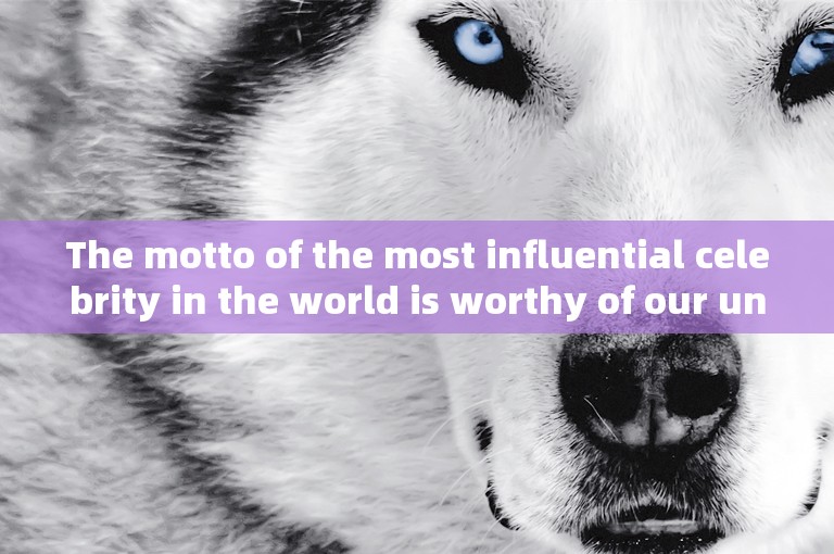 The motto of the most influential celebrity in the world is worthy of our understanding and learning.