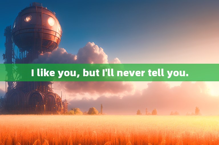 I like you, but I'll never tell you.